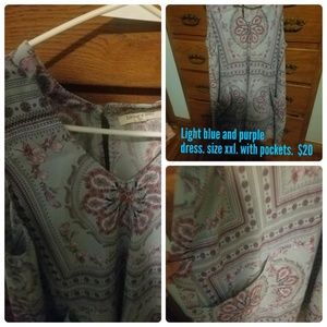 Blue and purple dress with design